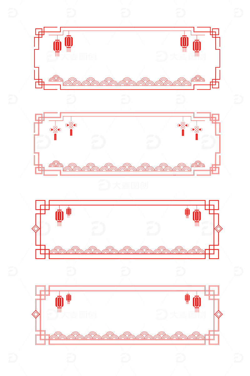 中国风春节喜庆边框标题框