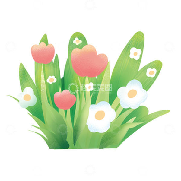 源文件下载【趣麦麦图】清新绿色植物花卉插画元素