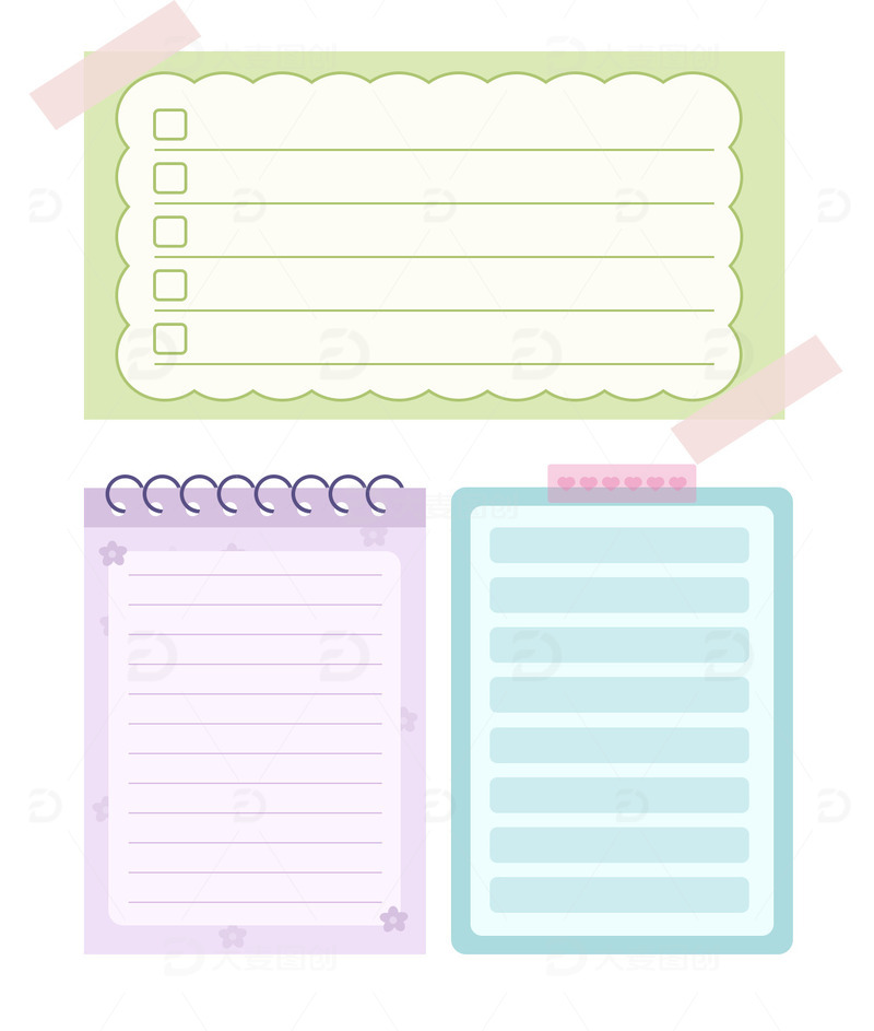 小清新便利贴图框元素