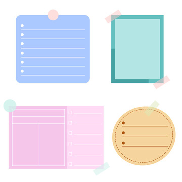 小清新便利贴卡片图框素材