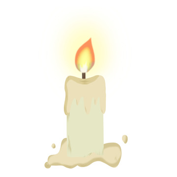 白色蜡烛中元节祭祀手绘元素