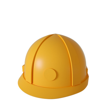 简约黄色安全头盔装饰