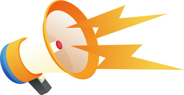 卡通黄色喇叭元素