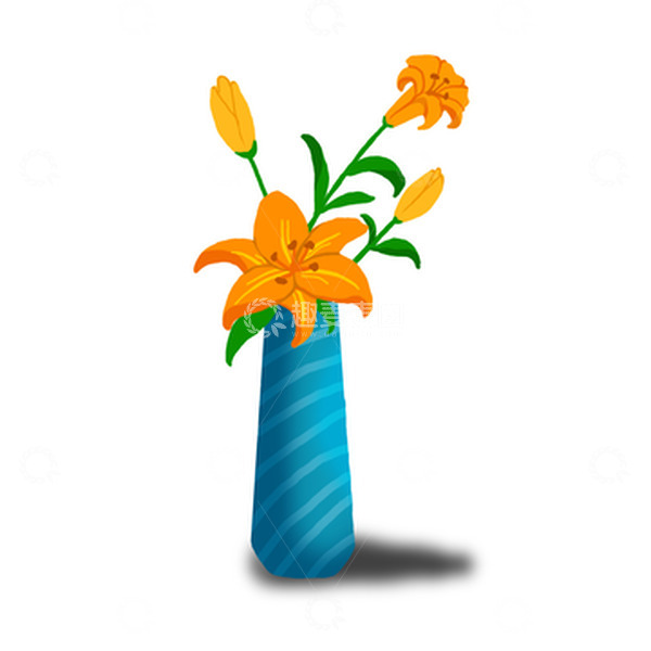 源文件下载【趣麦麦图】手绘百合花花卉装饰元素