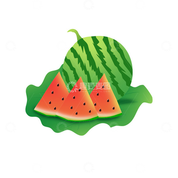 源文件下载【趣麦麦图】夏日水果卡通西瓜手绘元素