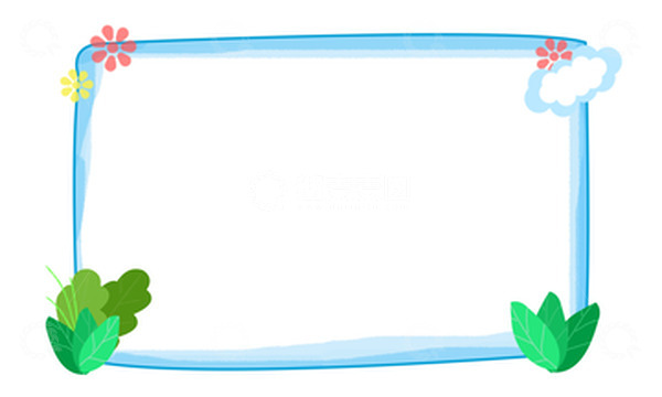 源文件下载【趣麦麦图】-开学季蓝色卡通手绘边框