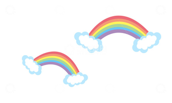 源文件下载【趣麦麦图】-卡通小清新手绘彩色彩虹