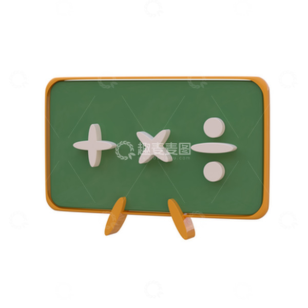 源文件下载【趣麦麦图】3D立体插画素材小黑板