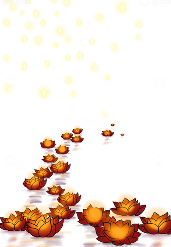 源文件下载【趣麦麦图】中元节荷花灯