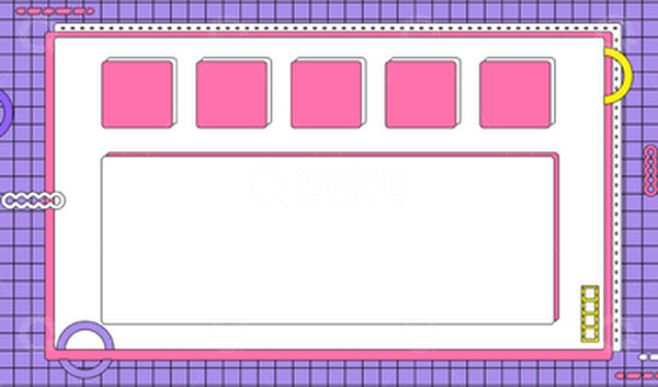 源文件下载【趣麦麦图】-紫色孟菲斯MBE风格几何形状海报直播背景