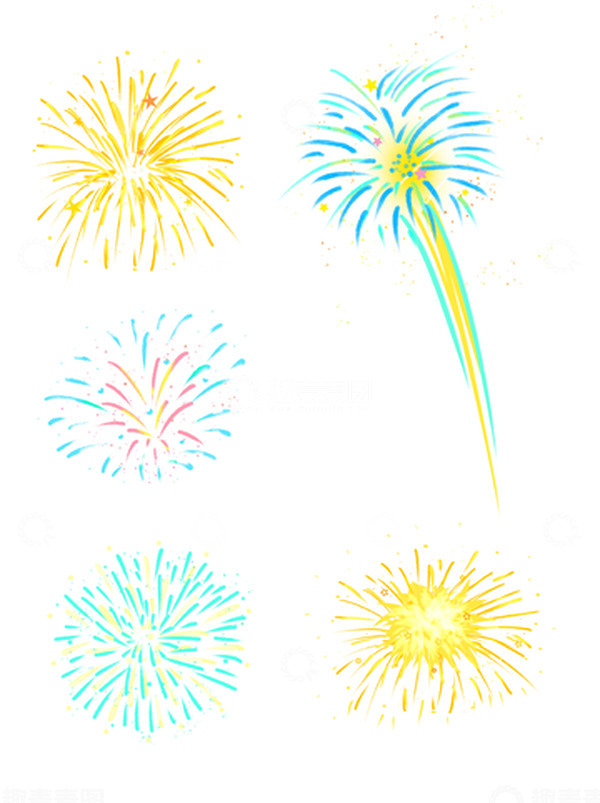 源文件下载【趣麦麦图】炫彩烟花焰火夜景特效庆祝商场打折促销活动