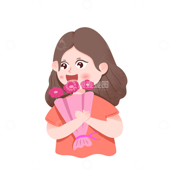 源文件下载【趣麦麦图】教师节拥抱鲜花老师形象元素