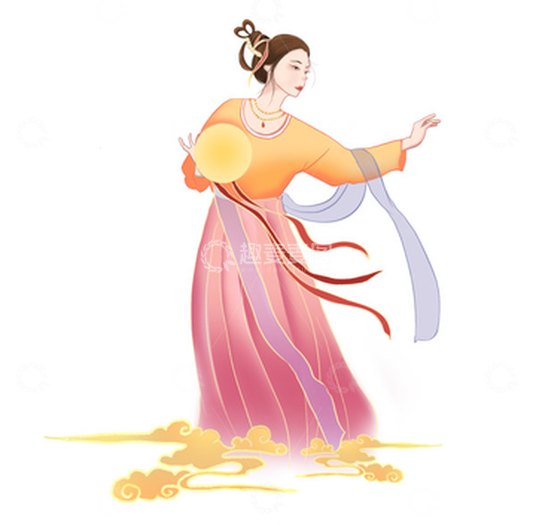 源文件下载【趣麦麦图】手绘中秋节古风嫦娥