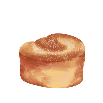 烘焙面包手撕糕点甜食手绘素材