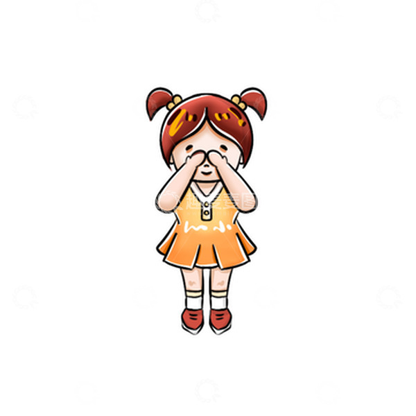 源文件下载【趣麦麦图】黄色卡通可爱女孩学生儿童开学季卡通人物