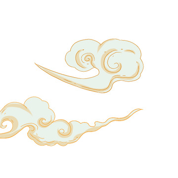 白色 国风 祥云元素 中式