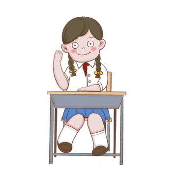 上课中举手女学生
