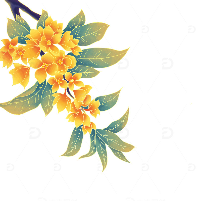 源文件下载【趣麦麦图】中秋节国潮桂花