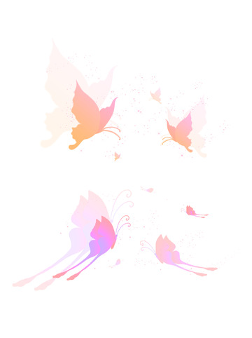 梦幻星光渐变色蝴蝶电商海报广告装饰元素