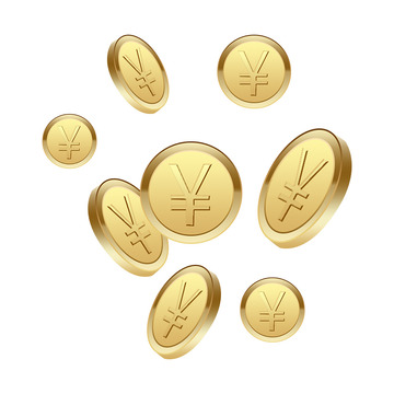 一堆金币人民币免抠元素