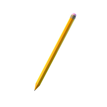 3D插画素材开学季铅笔写字