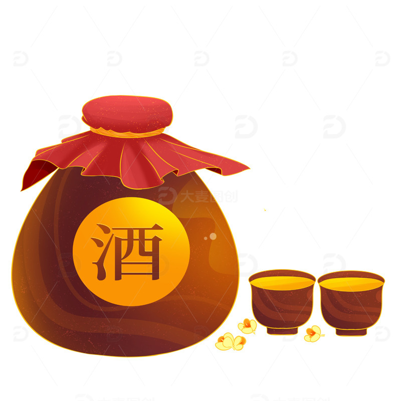 源文件下载【趣麦麦图】中秋节中国传统桂花酒