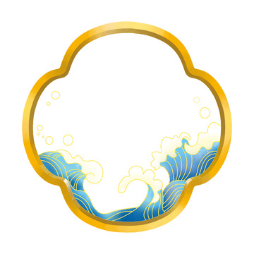 国风海浪边框元素