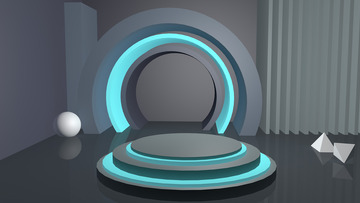 科技感商务风扁平金属背景电商舞台主图背景