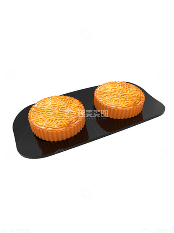 源文件下载【趣麦麦图】3D立体月饼模型可口月饼建模