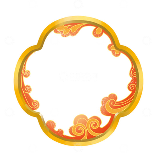 源文件下载【趣麦麦图】国潮风红色边框元素