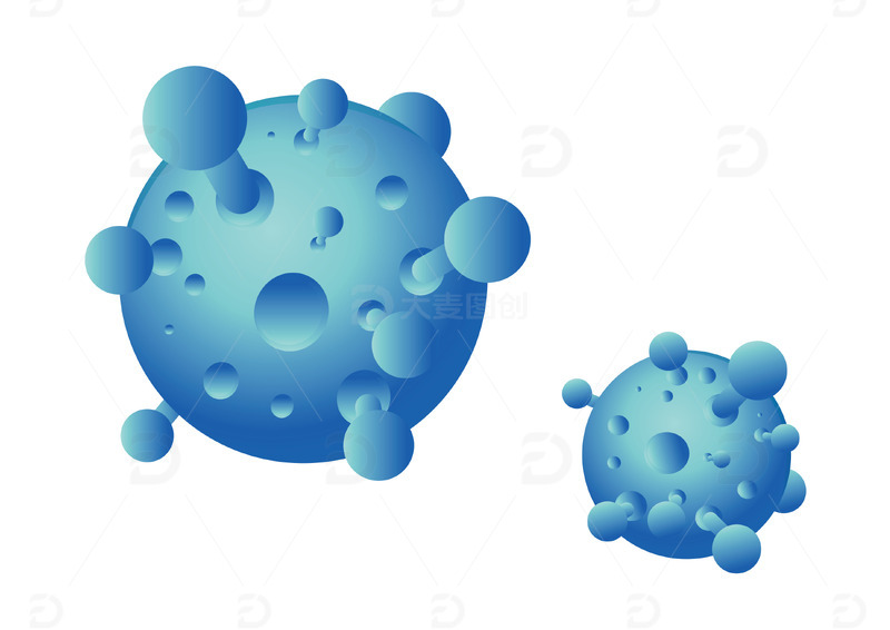 新冠病毒矢量手绘