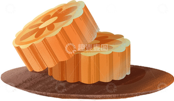 源文件下载【趣麦麦图】-中秋节月饼摆盘手绘插画