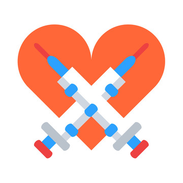 心形打针打疫苗抗击疫情防控心连心