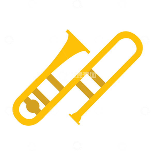 源文件下载【趣麦麦图】长号舞台演唱会演奏乐器卡通插画免抠素材