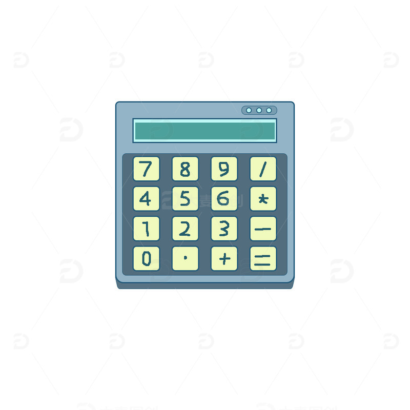 源文件下载【趣麦麦图】蓝色卡通计算器图标