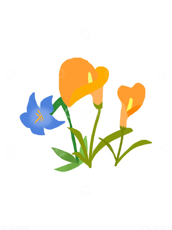 源文件下载【趣麦麦图】彩色小清新百合花可爱卡通