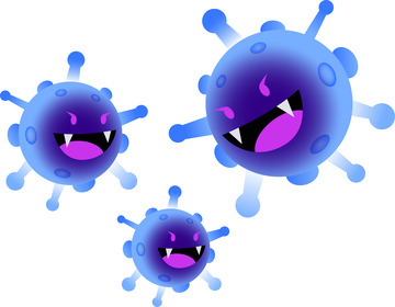 新冠病毒病菌抗菌体卡通