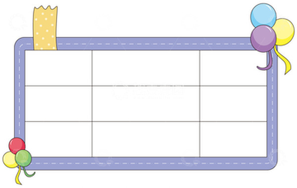 源文件下载【趣麦麦图】紫色卡通气球装饰边框手绘图