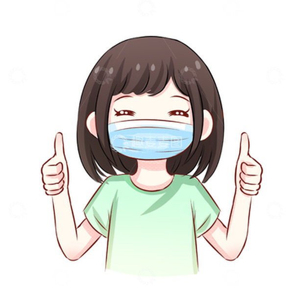 源文件下载【趣麦麦图】-疫情防护带口罩女孩