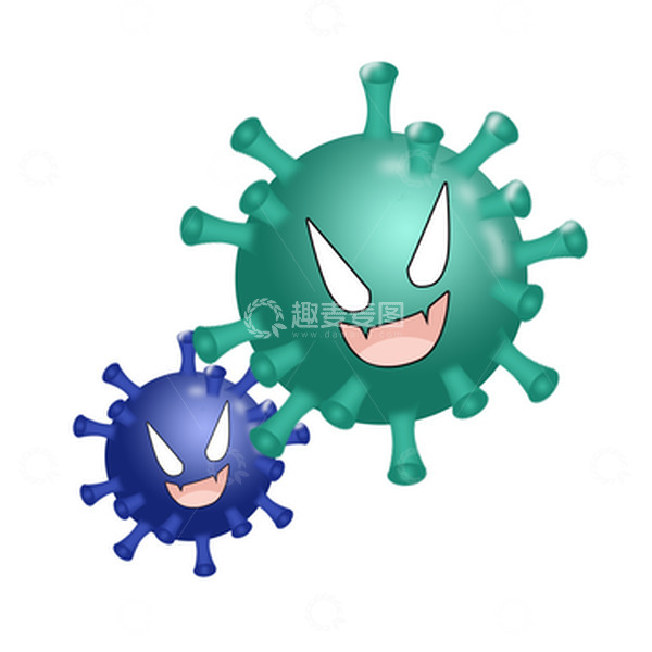 源文件下载【趣麦麦图】彩色渐变卡通病毒元素