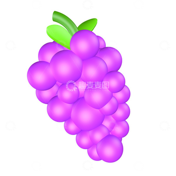 源文件下载【趣麦麦图】紫色卡通葡萄3D立体美食C4D建模元素