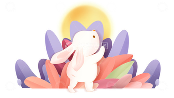 源文件下载【趣麦麦图】中秋团圆玉兔抱月