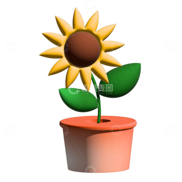 源文件下载【趣麦麦图】夏日小清新立体向日葵