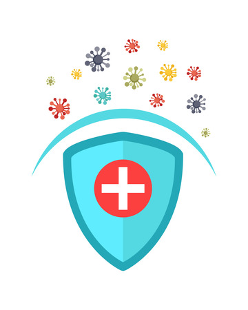 盾牌防护新冠病毒医疗图标