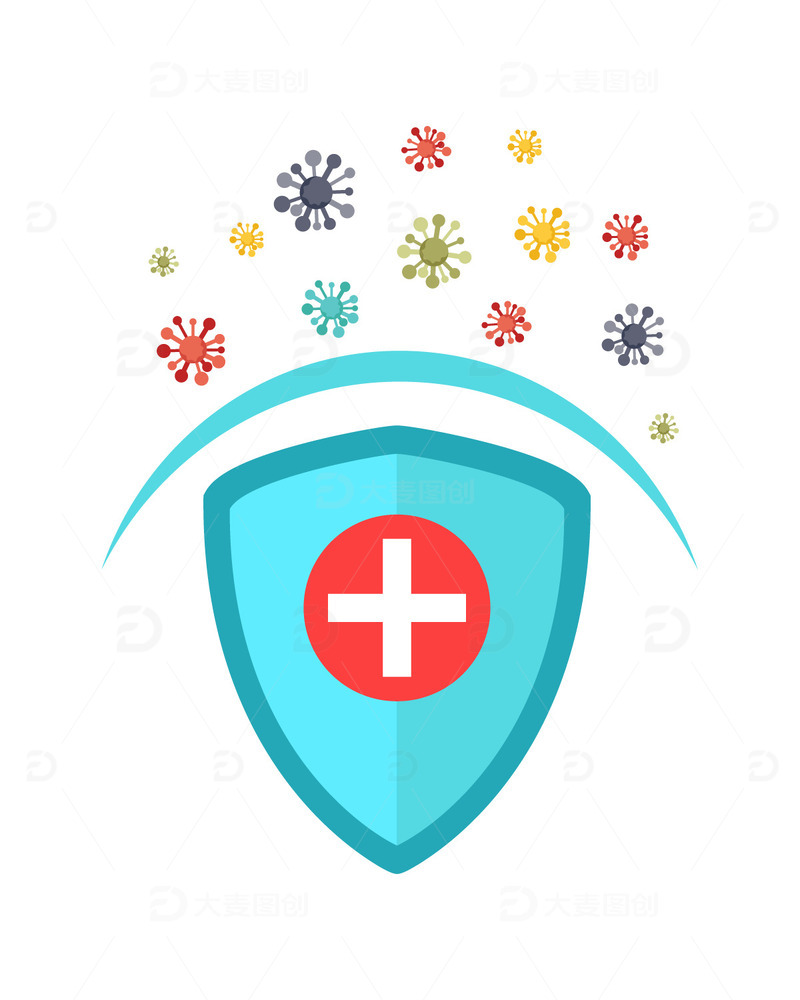 盾牌防护新冠病毒医疗图标