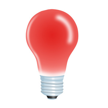 逼真红色灯泡立体实物免抠元素