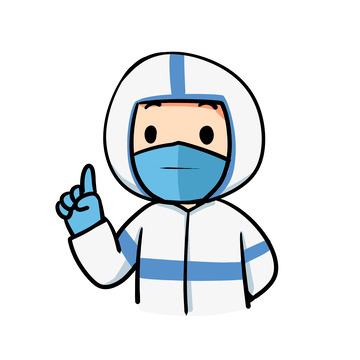 手绘卡通疫情防控解说大白人物素材