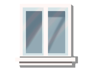 白色简约窗户手绘图