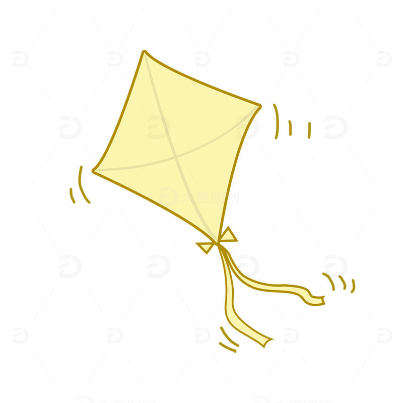 风筝摆动卡通插画效果特效免抠素材
