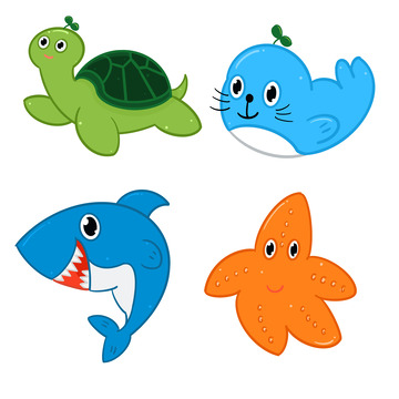 卡通海洋动物手绘海龟